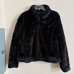 Ambiance Black Faux Fur Teddy Jacket
